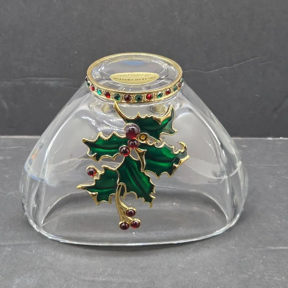 Teleflora Fine Bohemian 24% Lead Crystal 4 1/4"T X 5 1/2"L X 2 3/4"W Dish Vase - Picture 10 of 13